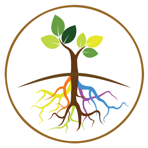 logo circular espacio raices